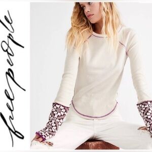 🥳Hp🥳 Free People She’s Reversible Waffle Knit Nordic Cuff Top